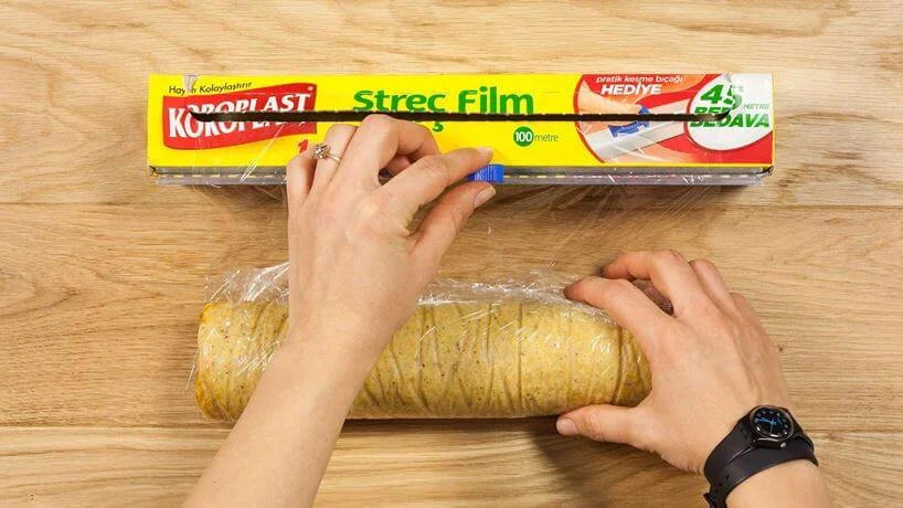 streç filmle rulo pasta