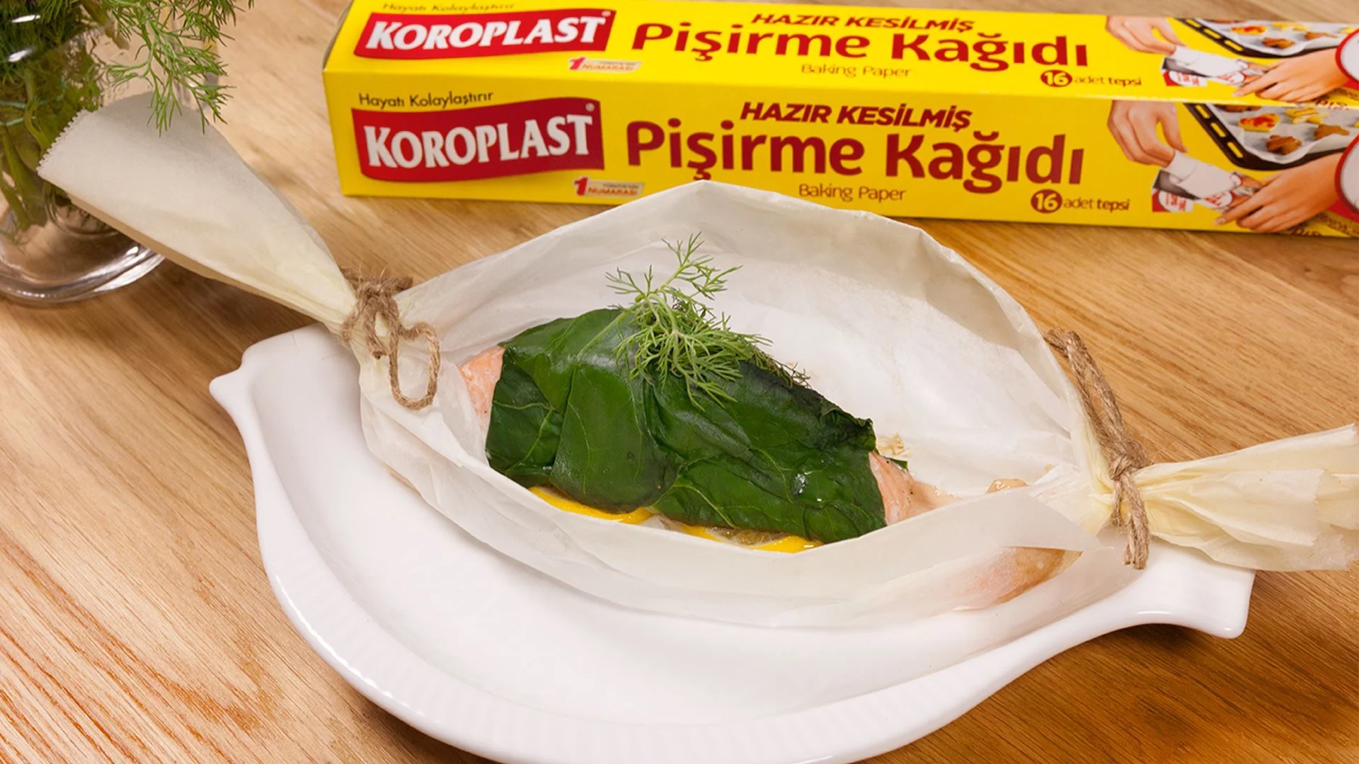 Kağıtta Pazı Pareolu Somon